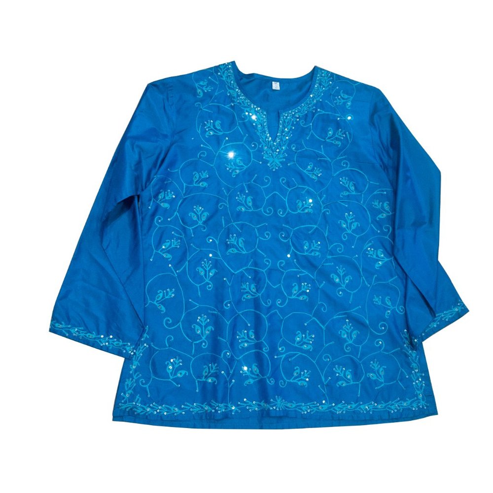Indian silk tunic with Embroidery & sequins